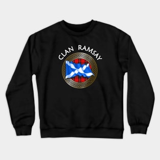 Clan Ramsay Crest & Tartan Knot Crewneck Sweatshirt